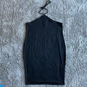 Black halter top dress